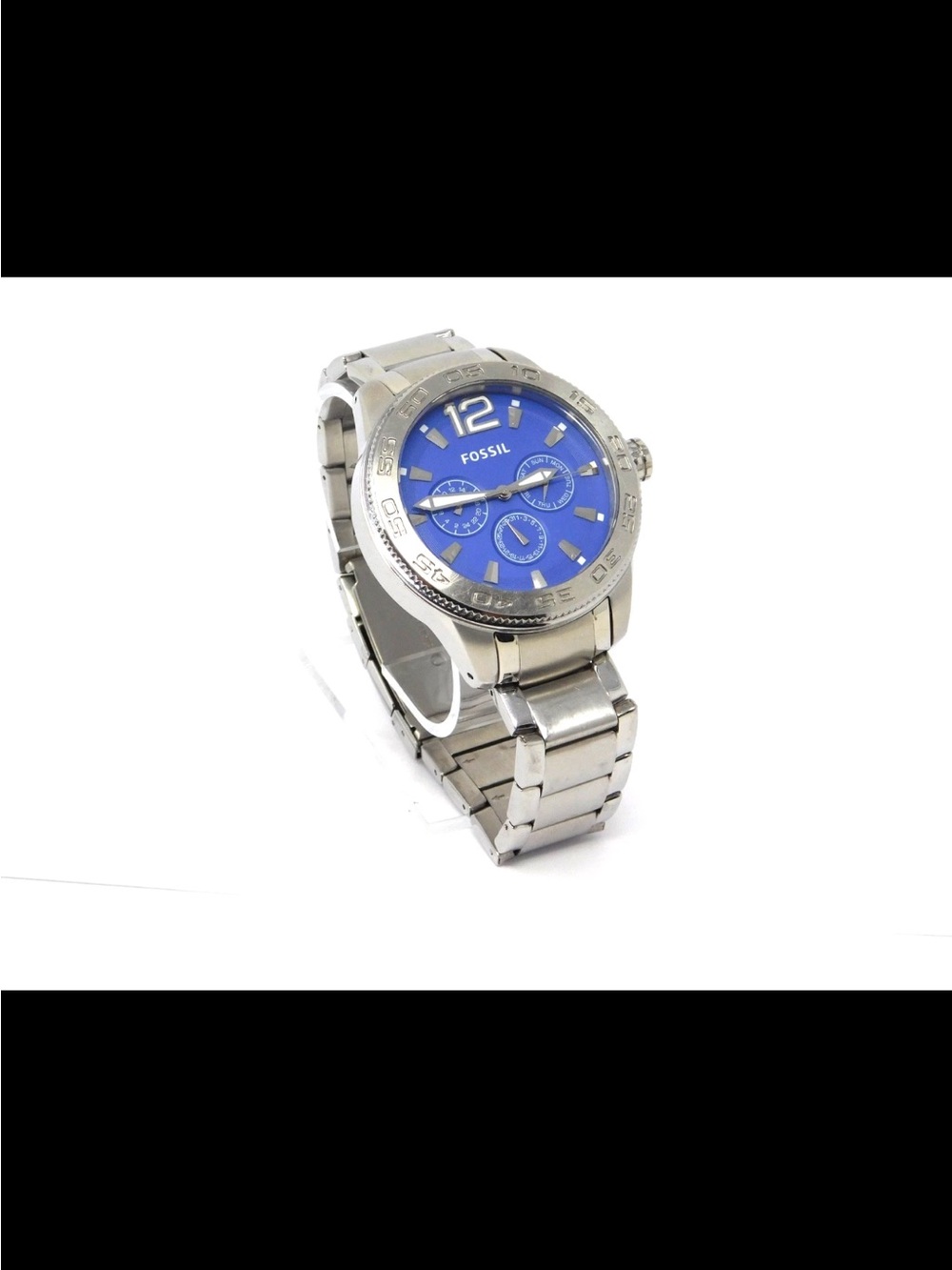 Fossil Men's Watch BQ1164 Blue Dial Stainless Steel 5 ATM Size 8" - Picture 5 of 10